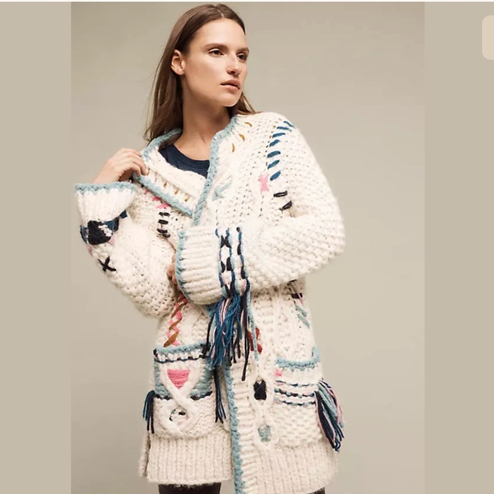 ⚡️sale New Anthropologie Handknit cardigan S-M